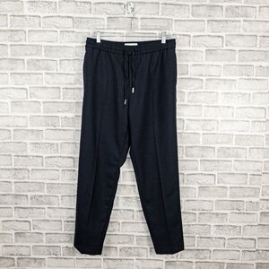 Mr P. Porter Slim Worsted Wool Trouser Pants Drawstring Navy Size 30